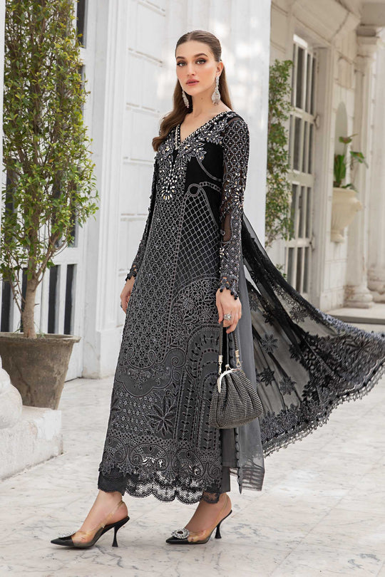 Maria B. | 3 Piece Unstitched Embroidered Chiffon Suit | MPC-24-101