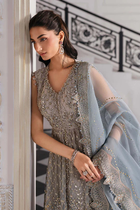 Maria B. | 3 Piece Unstitched Embroidered Net Suit | BD-3002