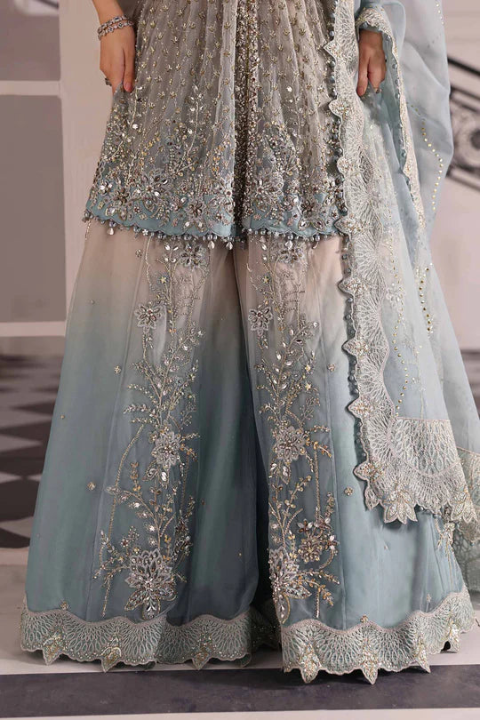 Maria B. | 3 Piece Unstitched Embroidered Net Suit | BD-3002