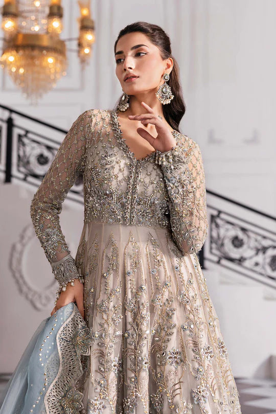 Maria B. | 3 Piece Unstitched Embroidered Net Suit | BD-3002