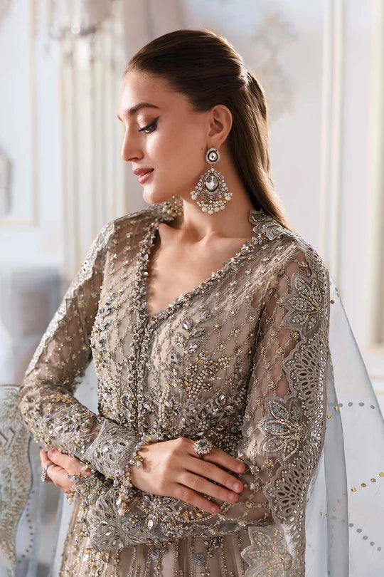 Maria B. | 3 Piece Unstitched Embroidered Net Suit | BD-3002