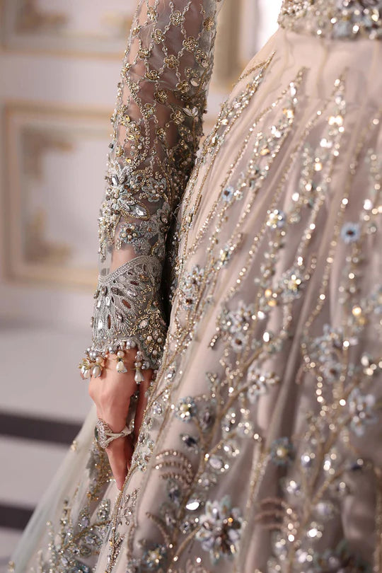 Maria B. | 3 Piece Unstitched Embroidered Net Suit | BD-3002