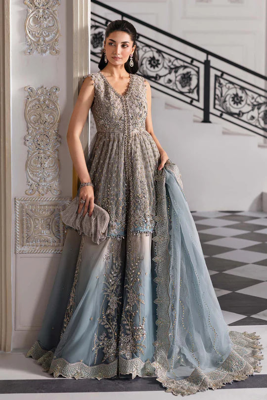 Maria B. | 3 Piece Unstitched Embroidered Net Suit | BD-3002