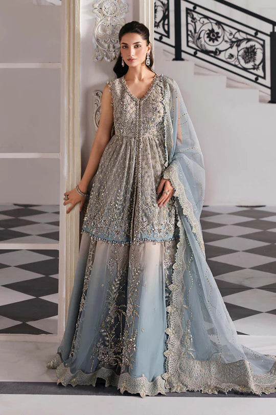 Maria B. | 3 Piece Unstitched Embroidered Net Suit | BD-3002