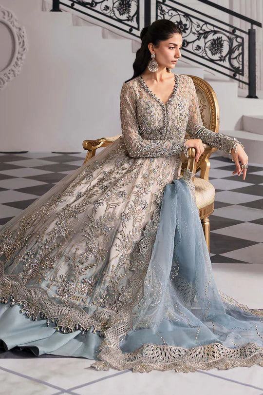 Maria B. | 3 Piece Unstitched Embroidered Net Suit | BD-3002