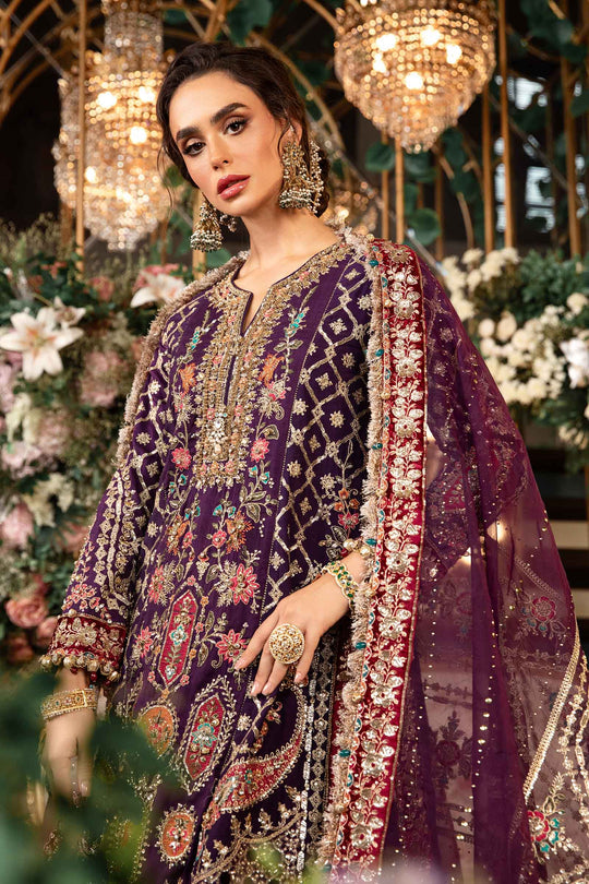Maria B. | 3 Piece Unstitched Embroidered Raw Silk Suit | BD-2903