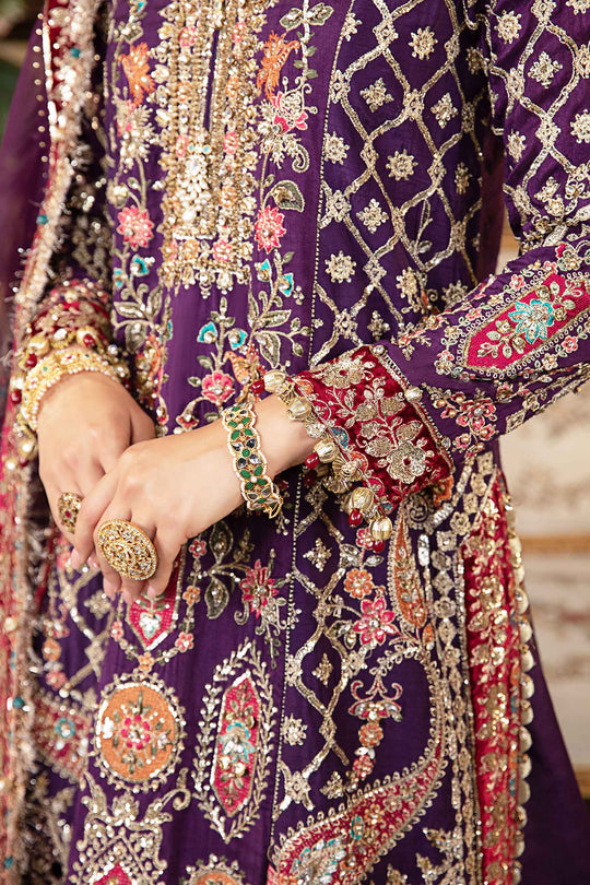 Maria B. | 3 Piece Unstitched Embroidered Raw Silk Suit | BD-2903