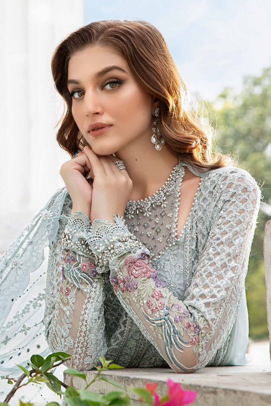 Maria B. | Unstitched Embroidered Chiffon Suit | MPC-24-103 | D3