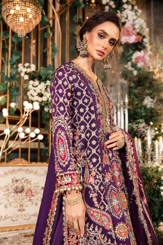 Maria B. | 3 Piece Unstitched Embroidered Raw Silk Suit | BD-2903
