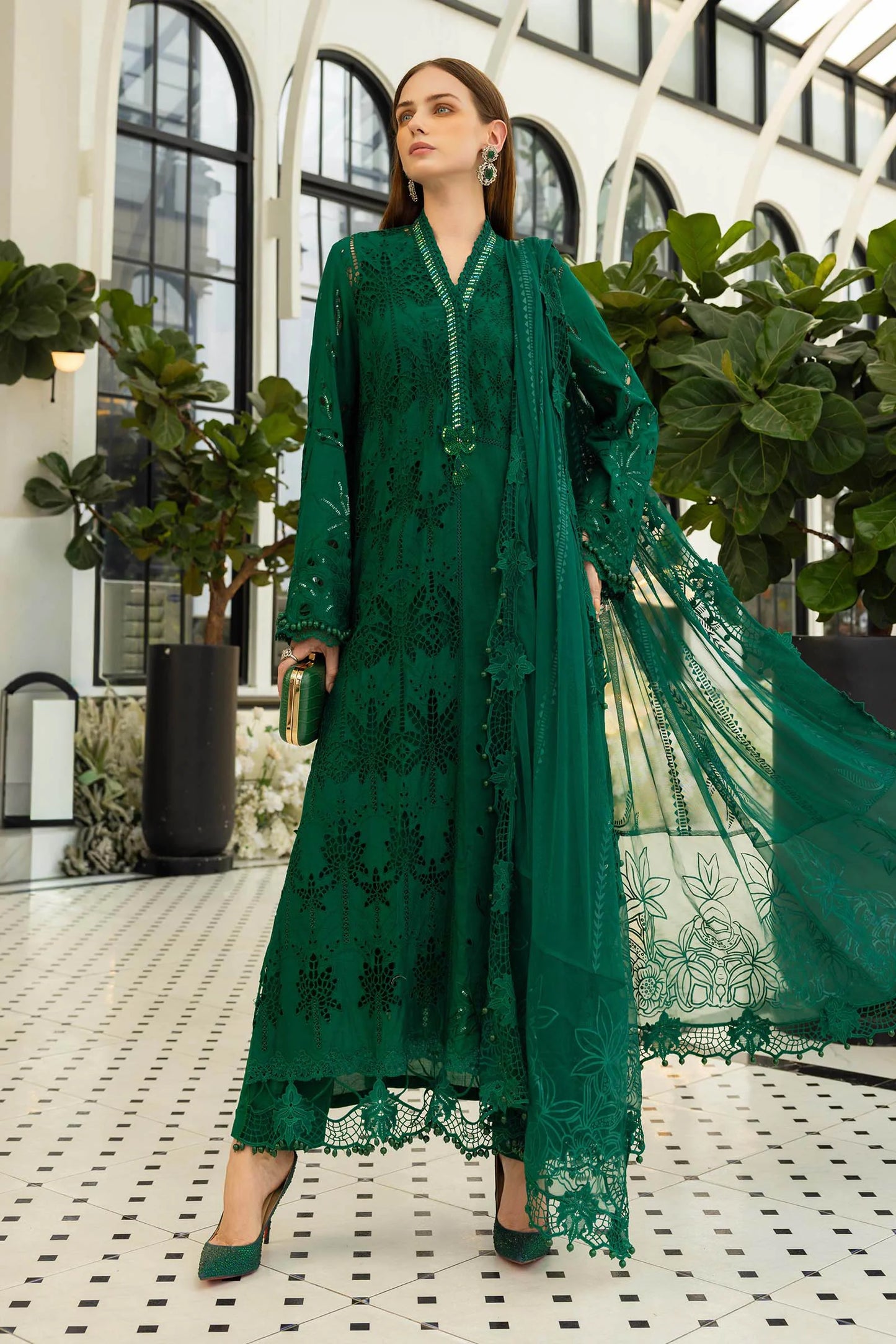 Maria B. | 3 Piece Unstitched Embroidered Lawn Suit | EL-26-04