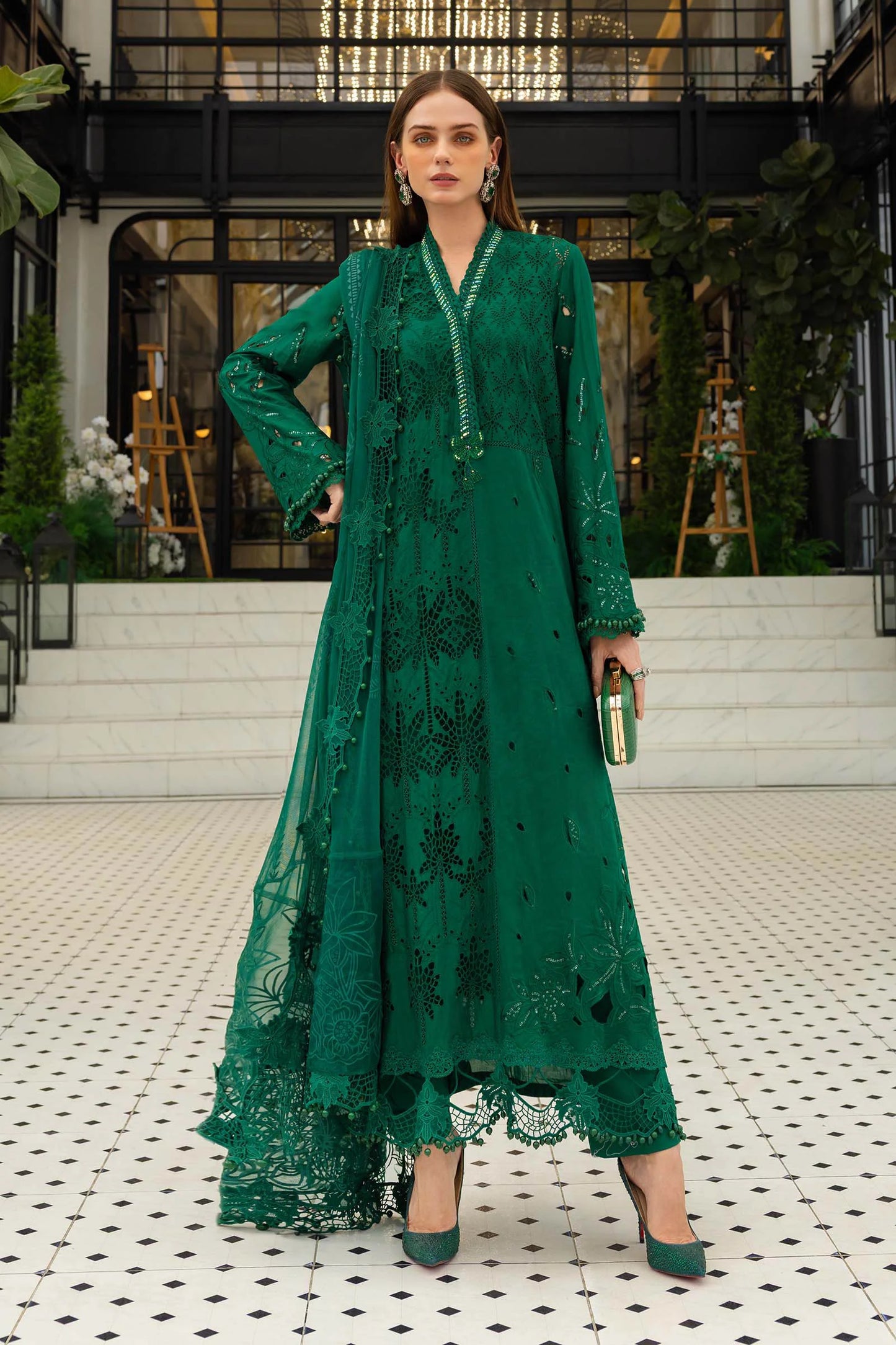 Maria B. | 3 Piece Unstitched Embroidered Lawn Suit | EL-26-04
