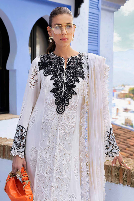 Maria B. | 3 Piece Unstitched Embroidered Paper Cotton Suit | D-2505-A
