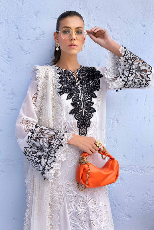 Maria B. | 3 Piece Unstitched Embroidered Paper Cotton Suit | D-2505-A