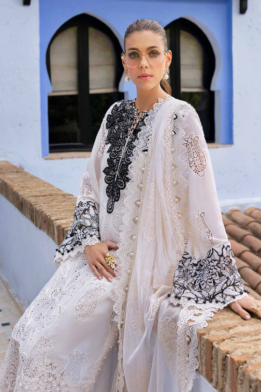 Maria B. | 3 Piece Unstitched Embroidered Paper Cotton Suit | D-2505-A