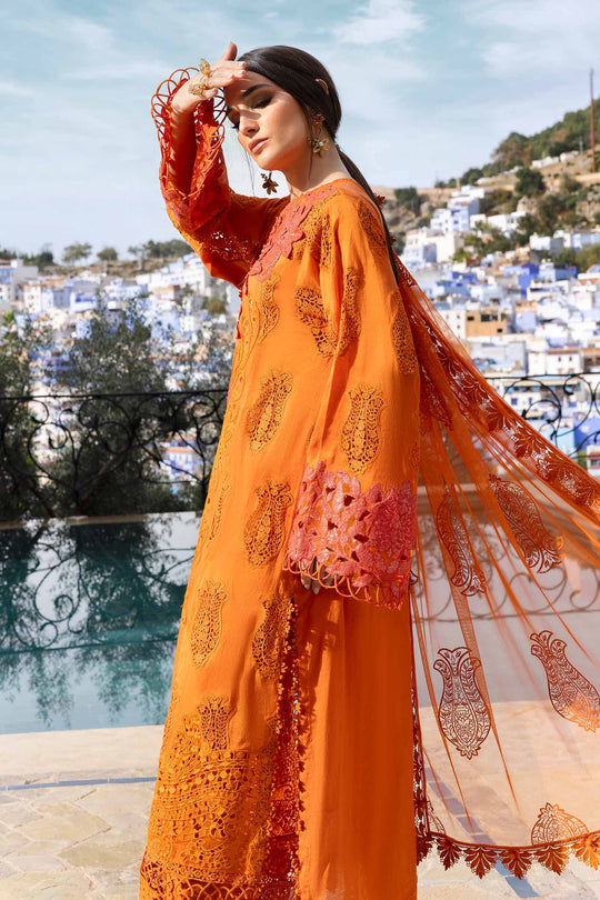 Maria B. | 3 Piece Unstitched Embroidered Paper Cotton Suit | D-2505-B