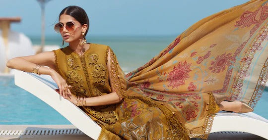Maria B. | 3 Piece Unstitched Embroidered Lawn Suit | D-2506