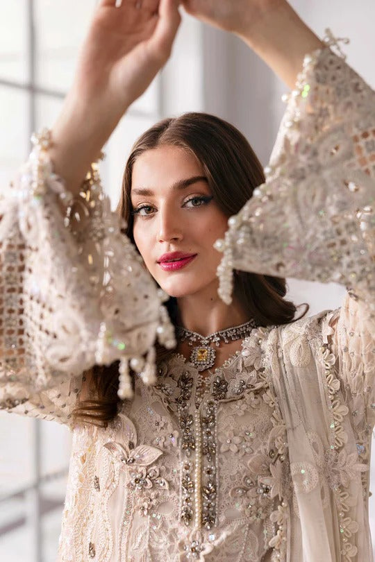 Maria B. | 3 Piece Unstitched Embroidered Chiffon Suit | BD-3007