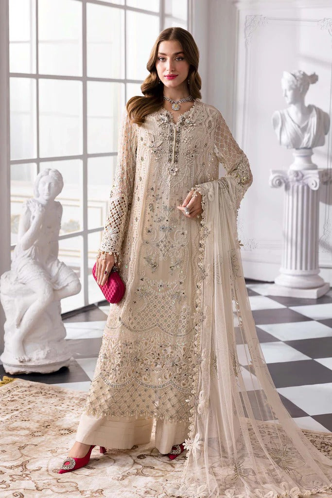 Maria B. | 3 Piece Unstitched Embroidered Chiffon Suit | BD-3007