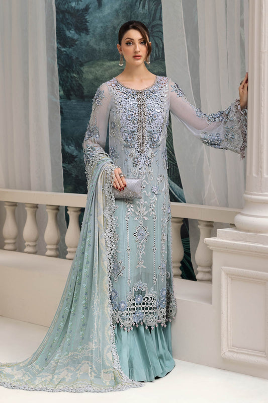 Maria B. | 3 Piece Unstitched Embroidered Chiffon Suit | MPC-25-108