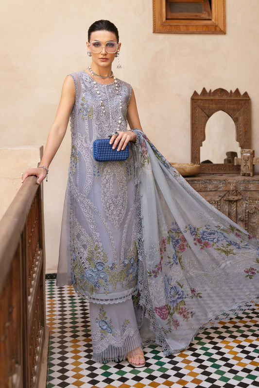 Maria B. | 3 Piece Unstitched Embroidered Organza Suit | D-2509-B