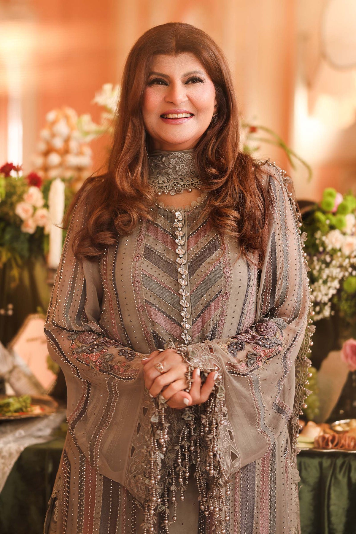 Maria B. | 3 Piece Unstitched Embroidered Chiffon | MPC-26-201-Antique Grey