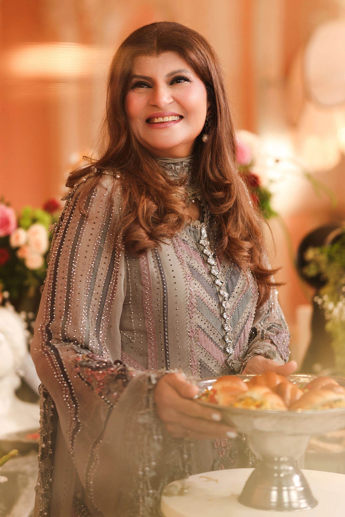 Maria B. | 3 Piece Unstitched Embroidered Chiffon | MPC-26-201-Antique Grey