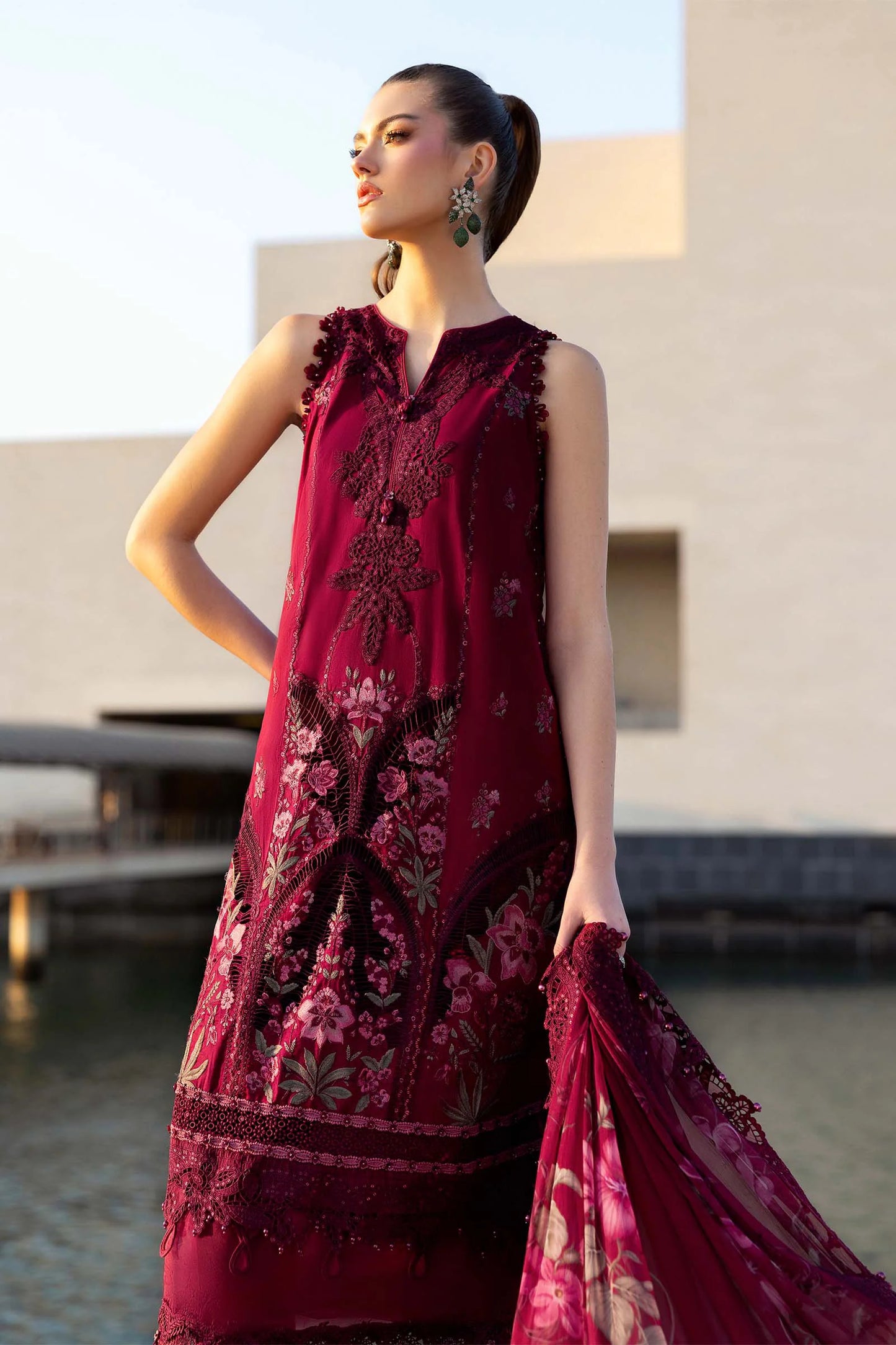 Maria B. | 3 Piece Unstitched Embroidered Lawn | D-2611-B