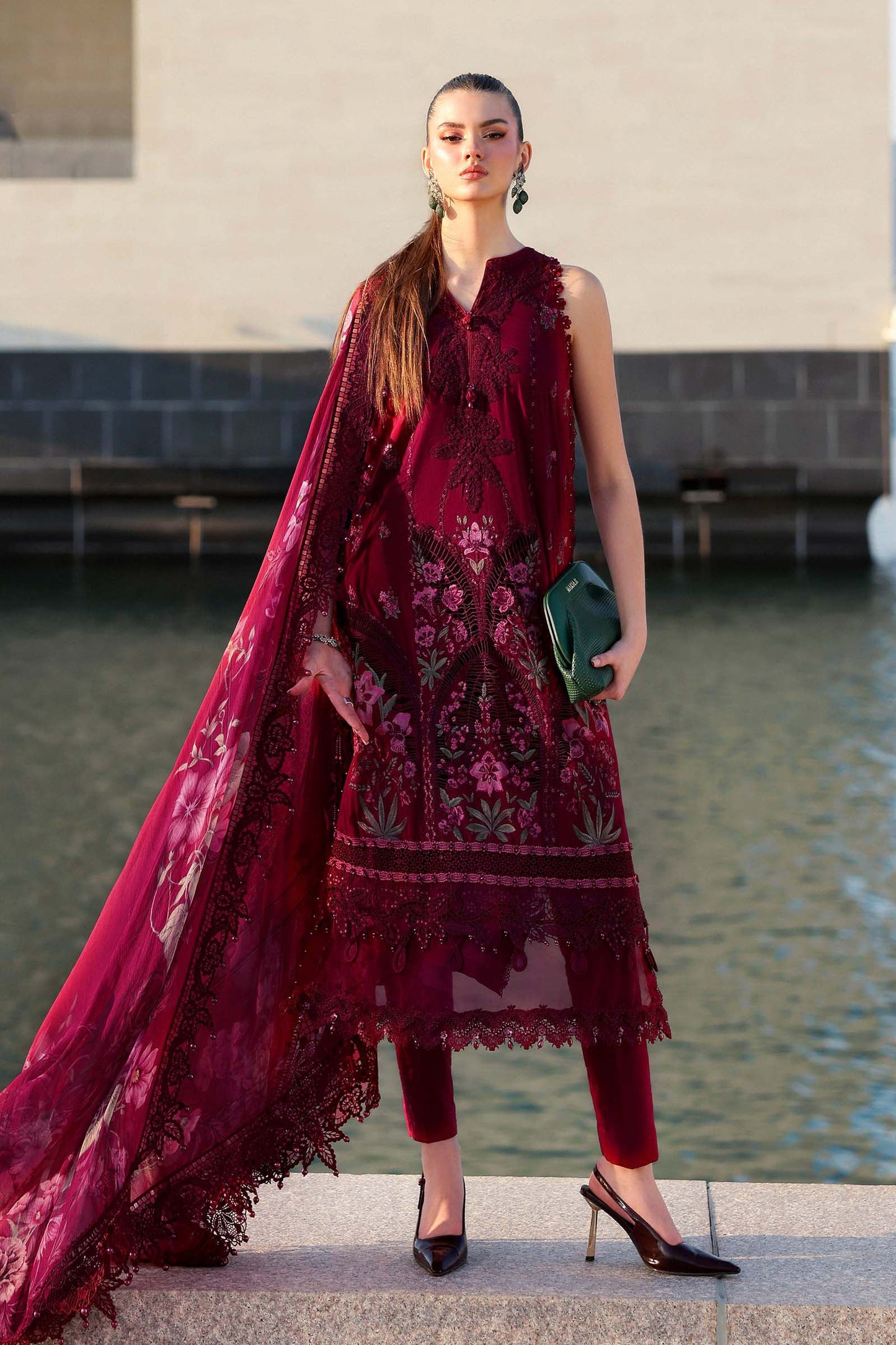 Maria B. | 3 Piece Unstitched Embroidered Lawn | D-2611-B