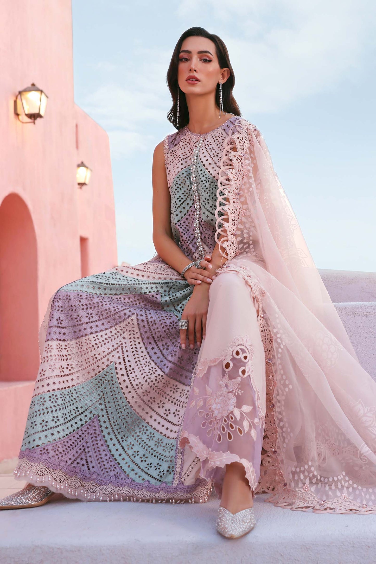 Maria B. | 3 Piece Unstitched Embroidered Lawn Suit | D-2612-B