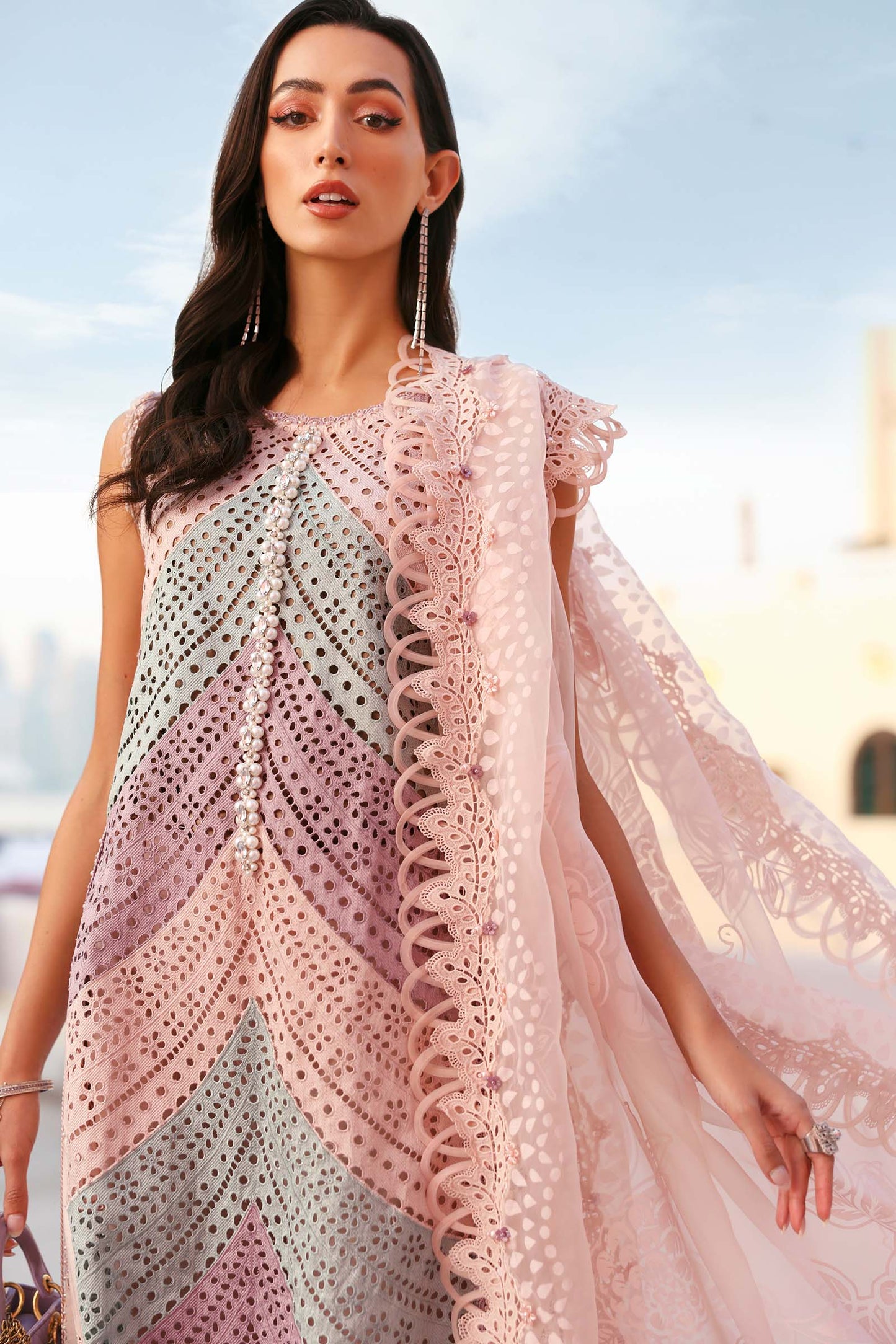 Maria B. | 3 Piece Unstitched Embroidered Lawn Suit | D-2612-B