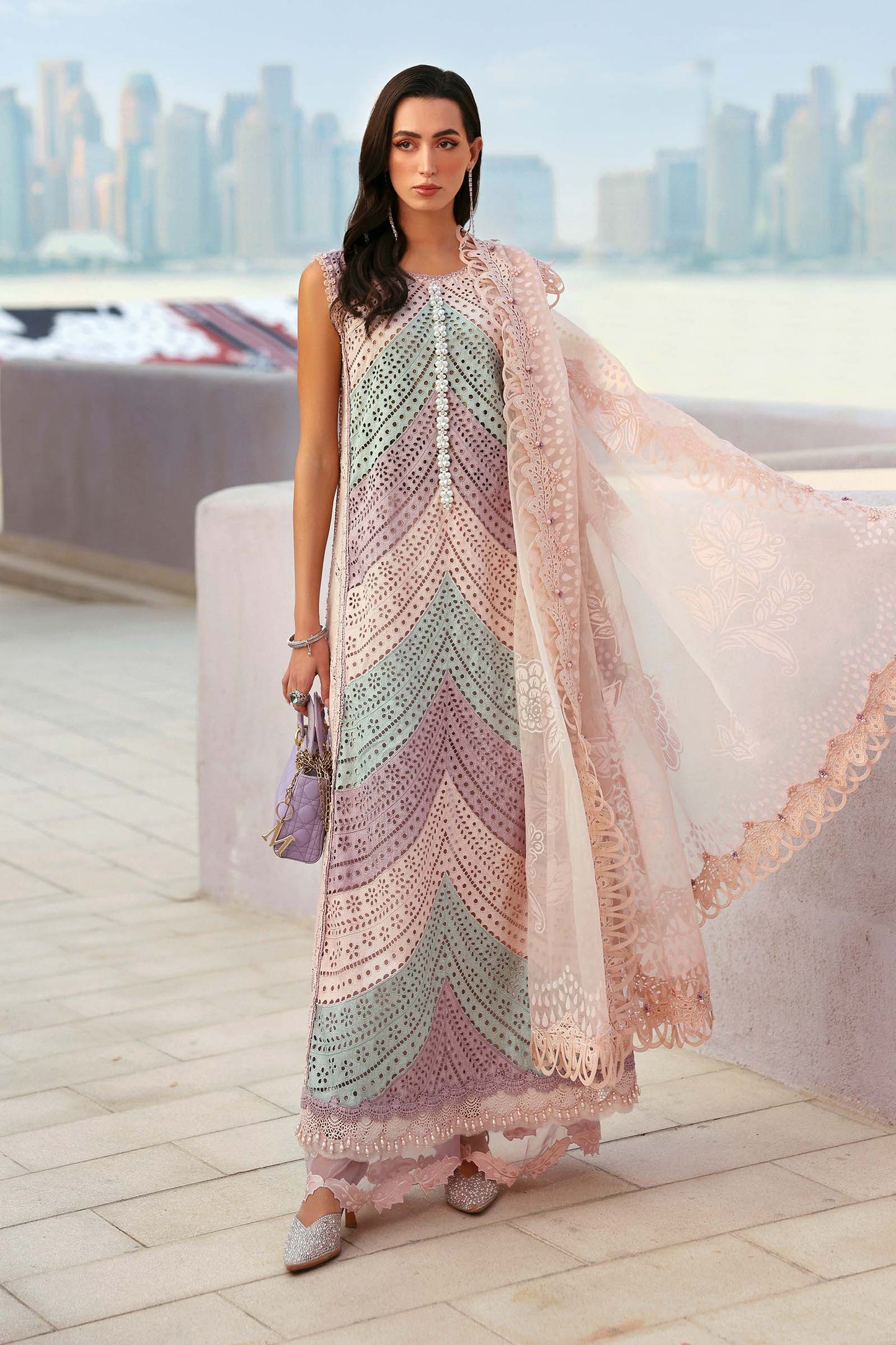Maria B. | 3 Piece Unstitched Embroidered Lawn Suit | D-2612-B