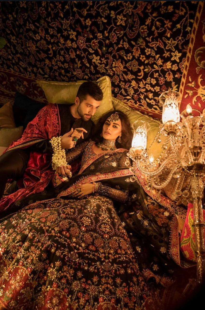 Nomi Ansari | 3 Piece Unstitched Embroidered Bridal Dress | N-713