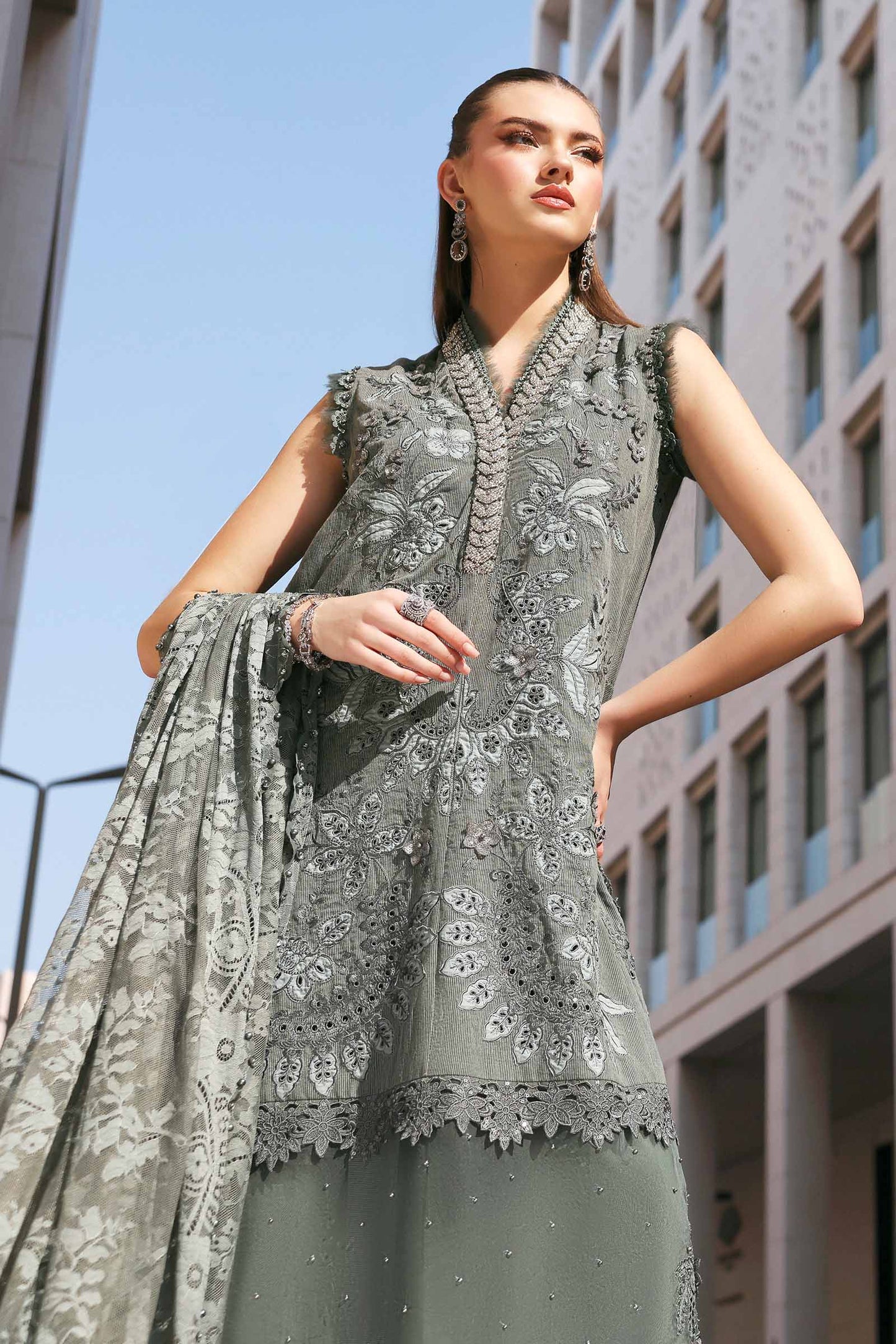 Maria B. | 3 Piece Unstitched Embroidered Lawn | D-2603-B