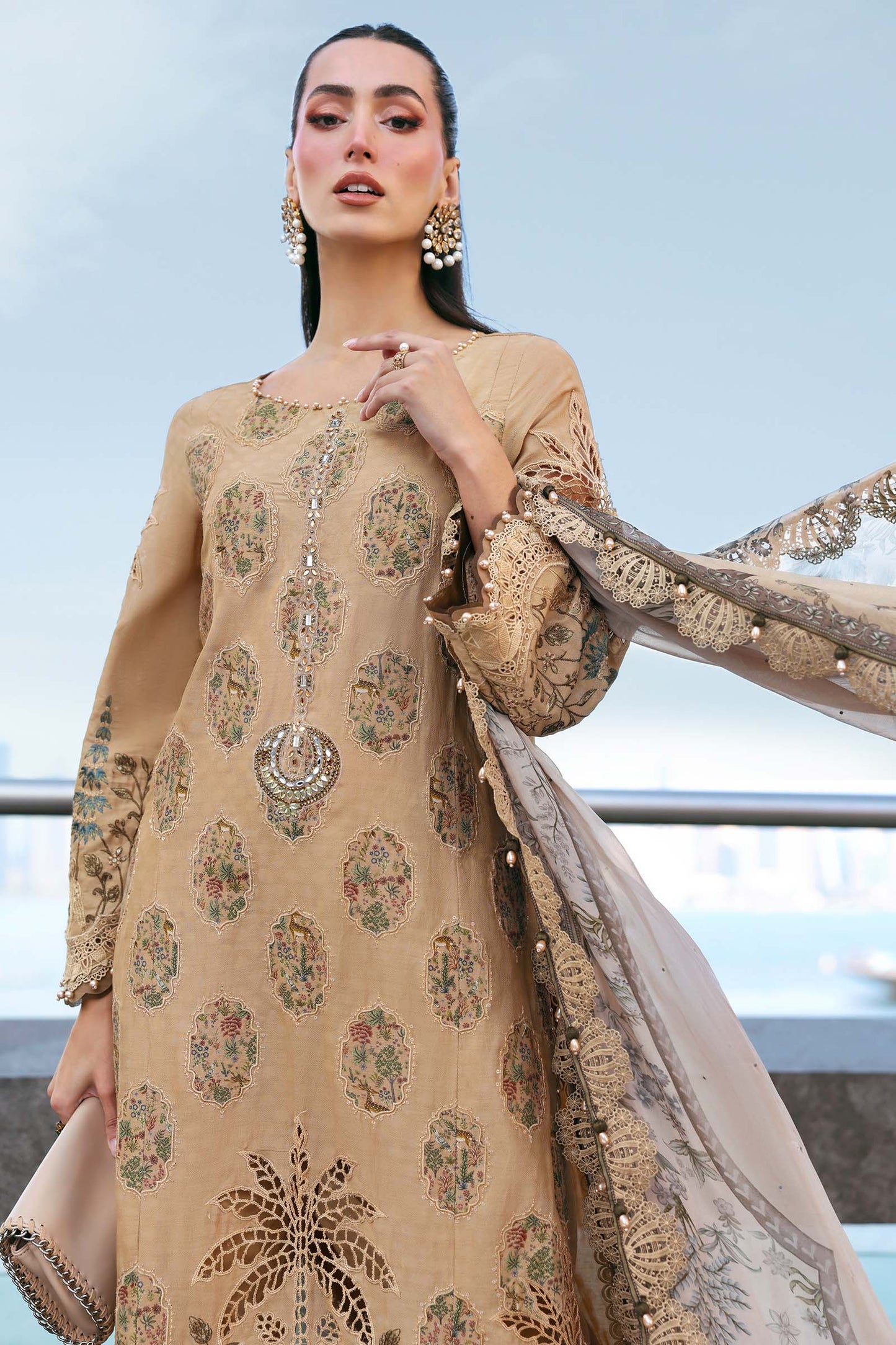 Maria B. | 3 Piece Unstitched Embroidered Jacquard Lawn Suit | D-2605-A