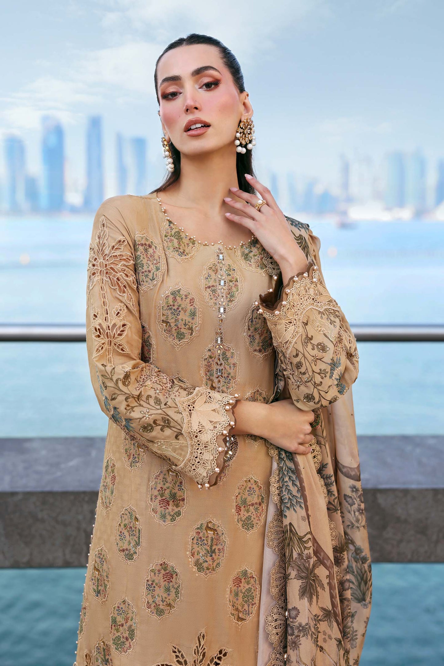 Maria B. | 3 Piece Unstitched Embroidered Jacquard Lawn Suit | D-2605-A