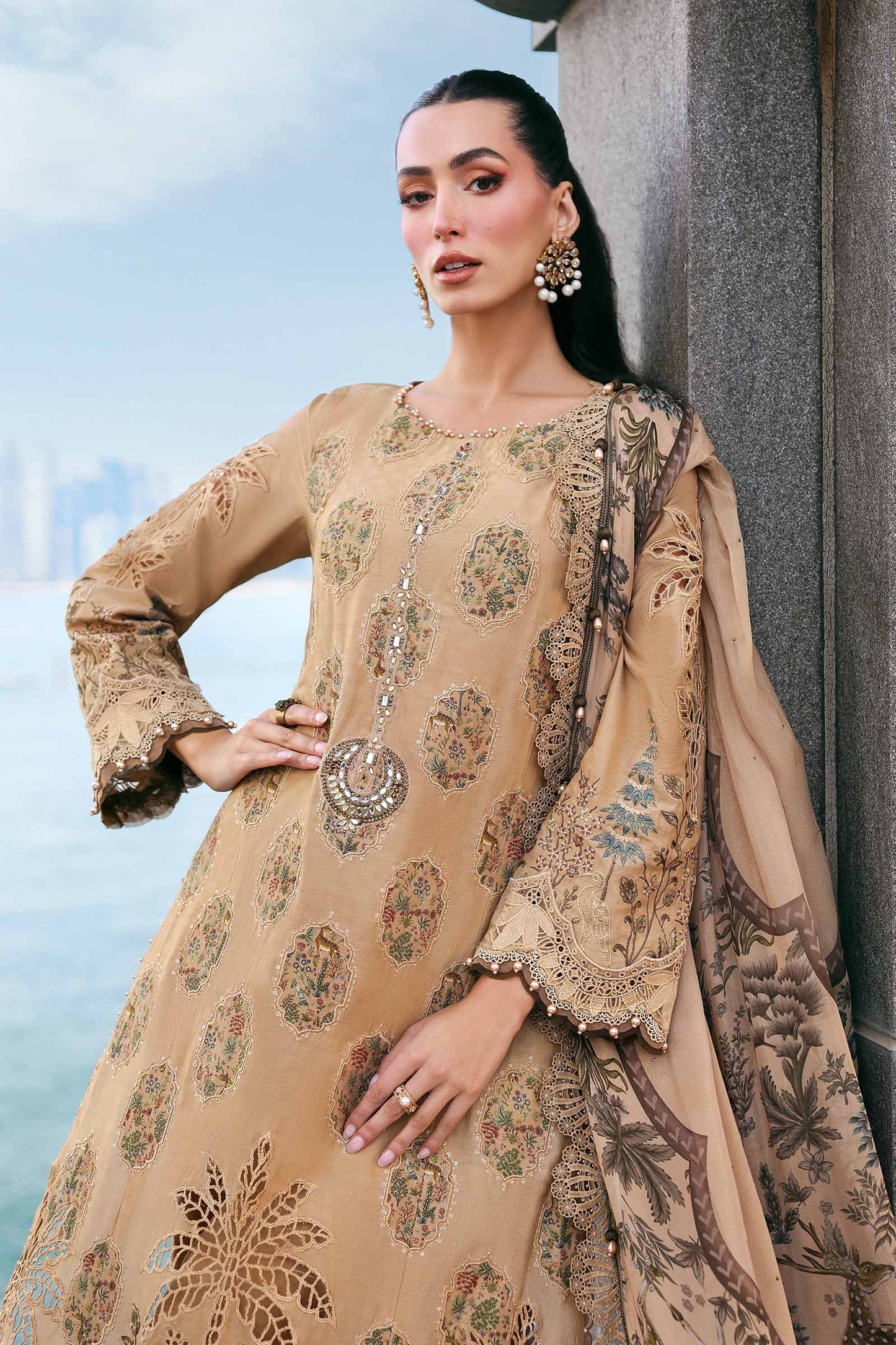 Maria B. | 3 Piece Unstitched Embroidered Jacquard Lawn Suit | D-2605-A