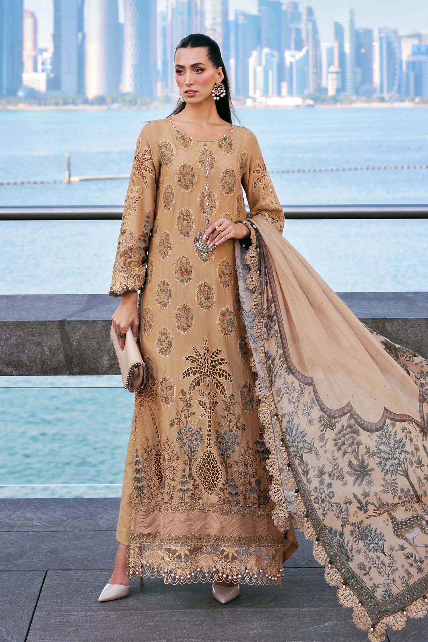 Maria B. | 3 Piece Unstitched Embroidered Jacquard Lawn Suit | D-2605-A