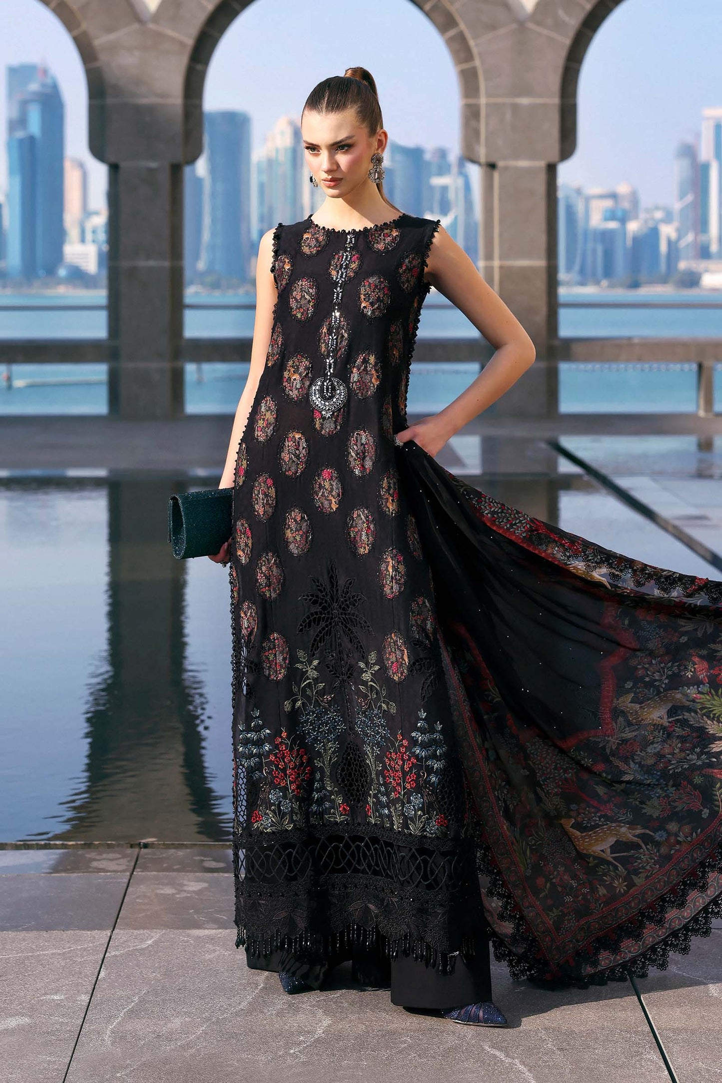 Maria B. | 3 Piece Unstitched Embroidered Jacquard Lawn Suit | D-2605-B