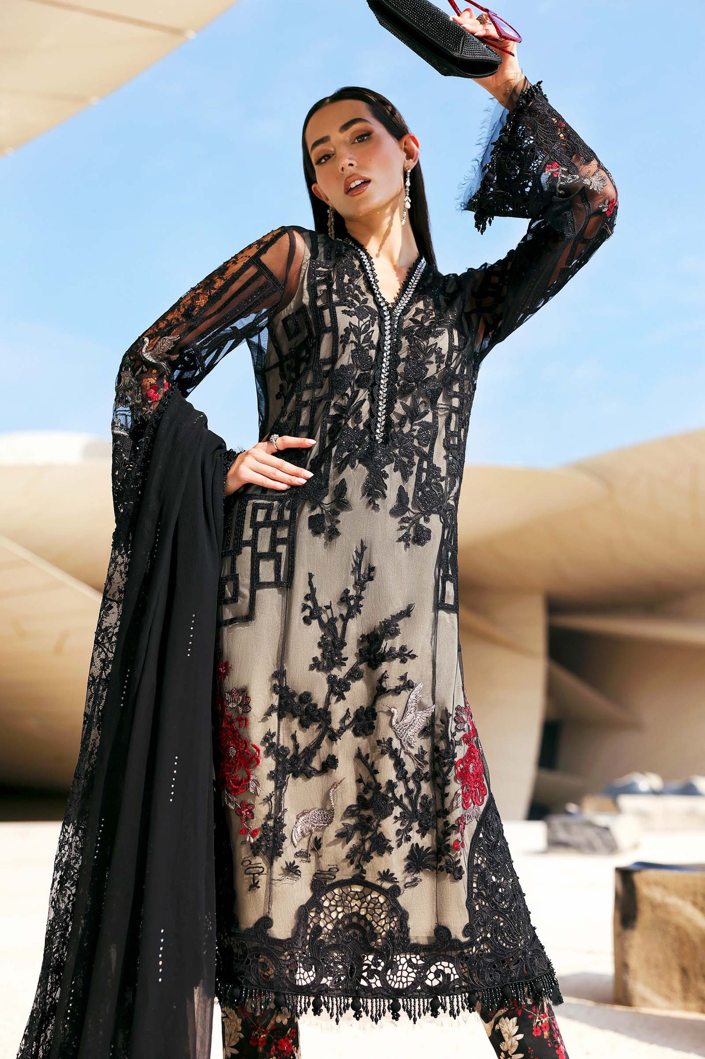 Maria B. | 3 Piece Unstitched Embroidered Lawn | D-2607-B