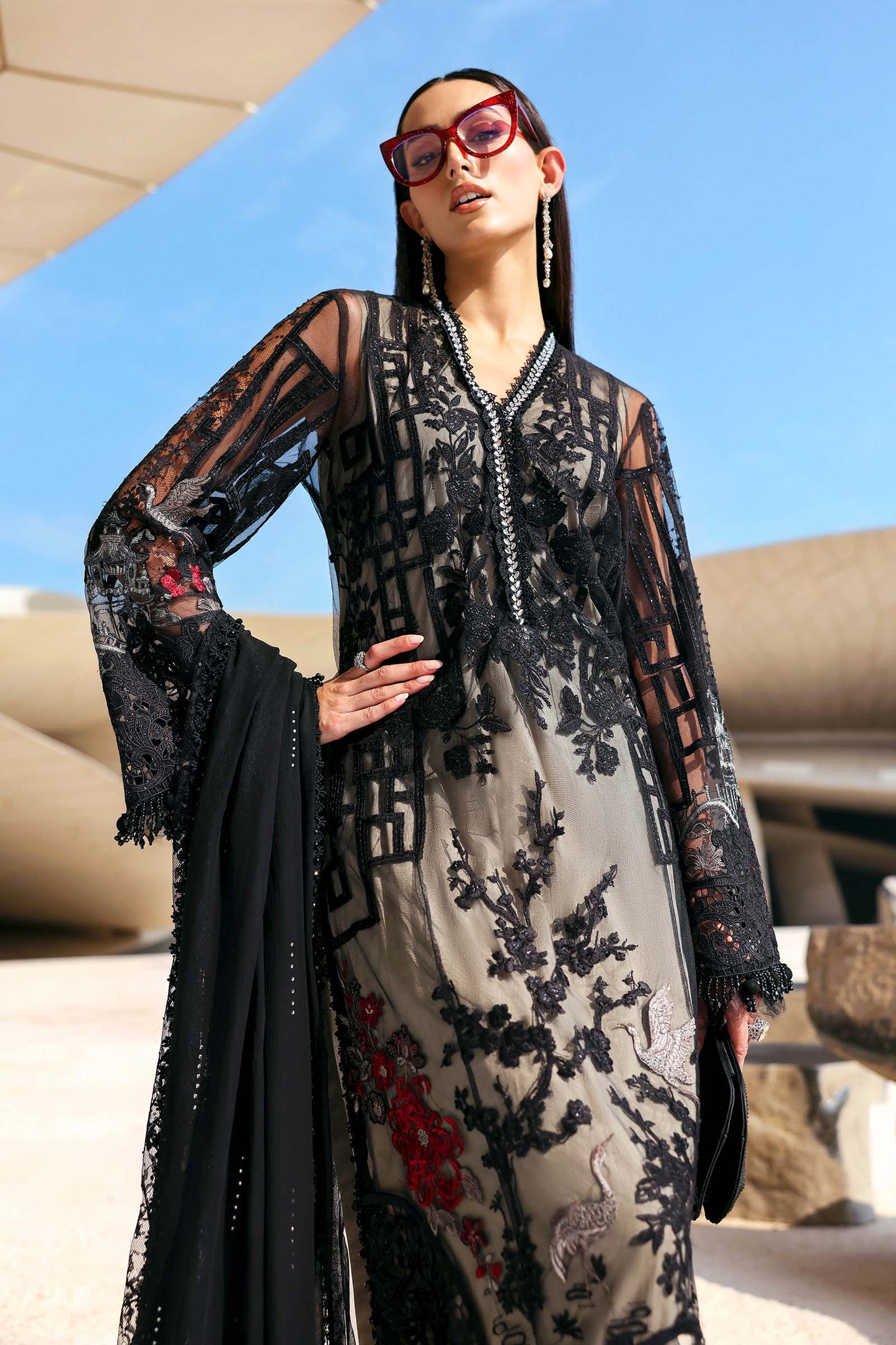 Maria B. | 3 Piece Unstitched Embroidered Lawn | D-2607-B