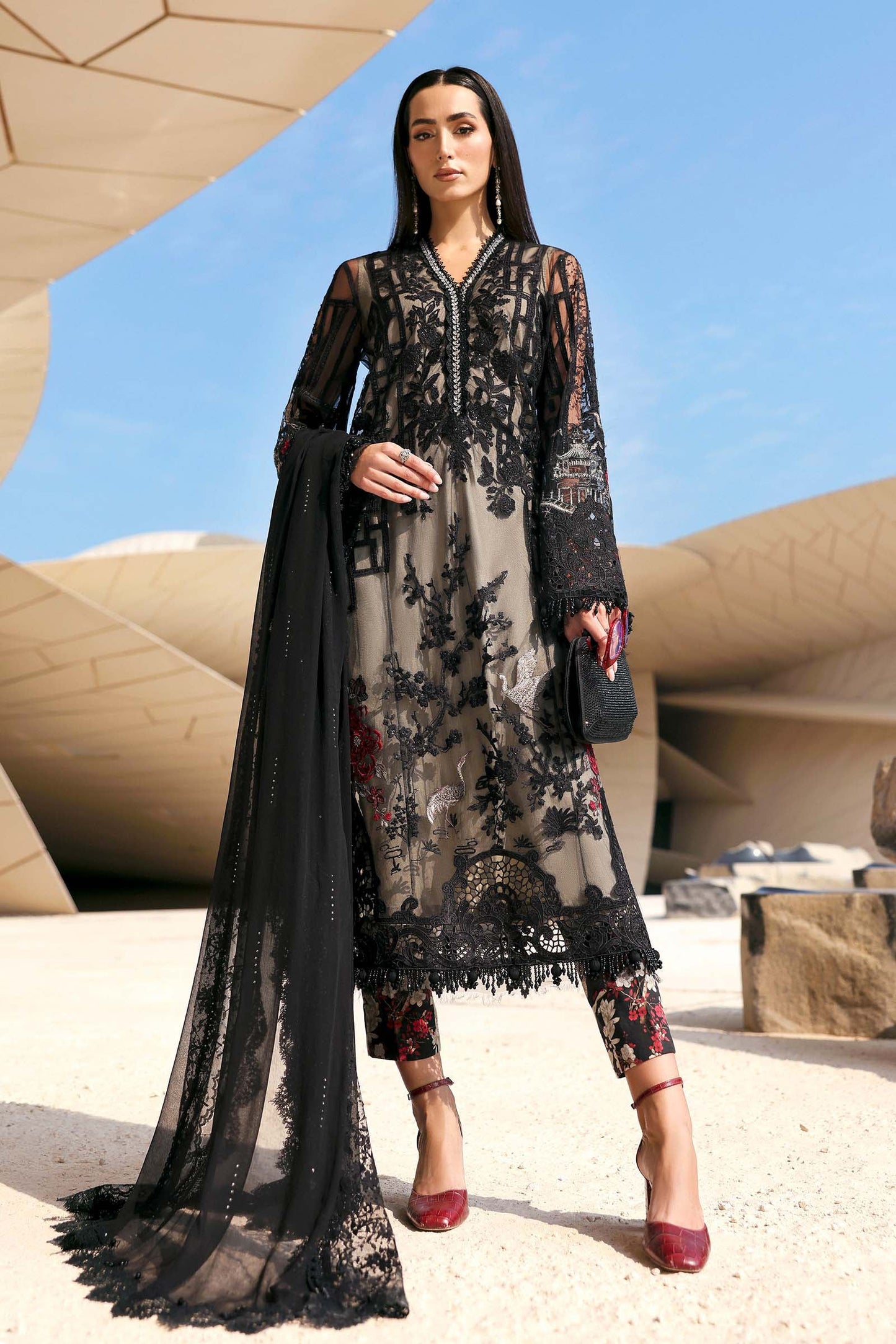 Maria B. | 3 Piece Unstitched Embroidered Lawn | D-2607-B