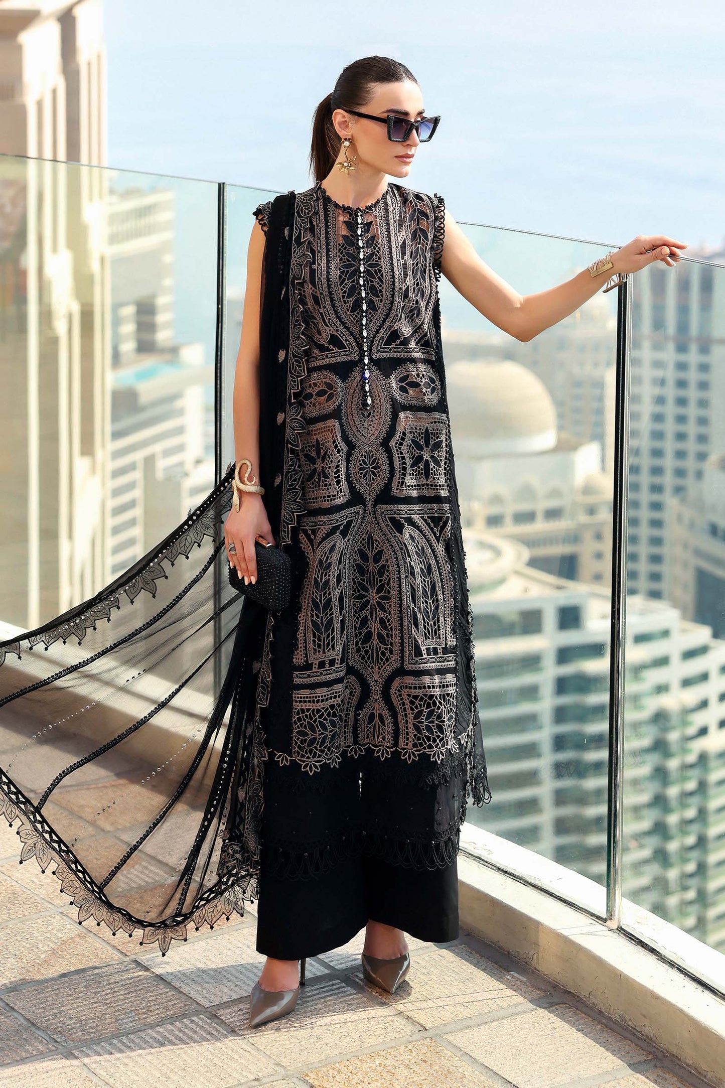 Maria B. | 3 Piece Unstitched Embroidered Lawn | D-2608-B