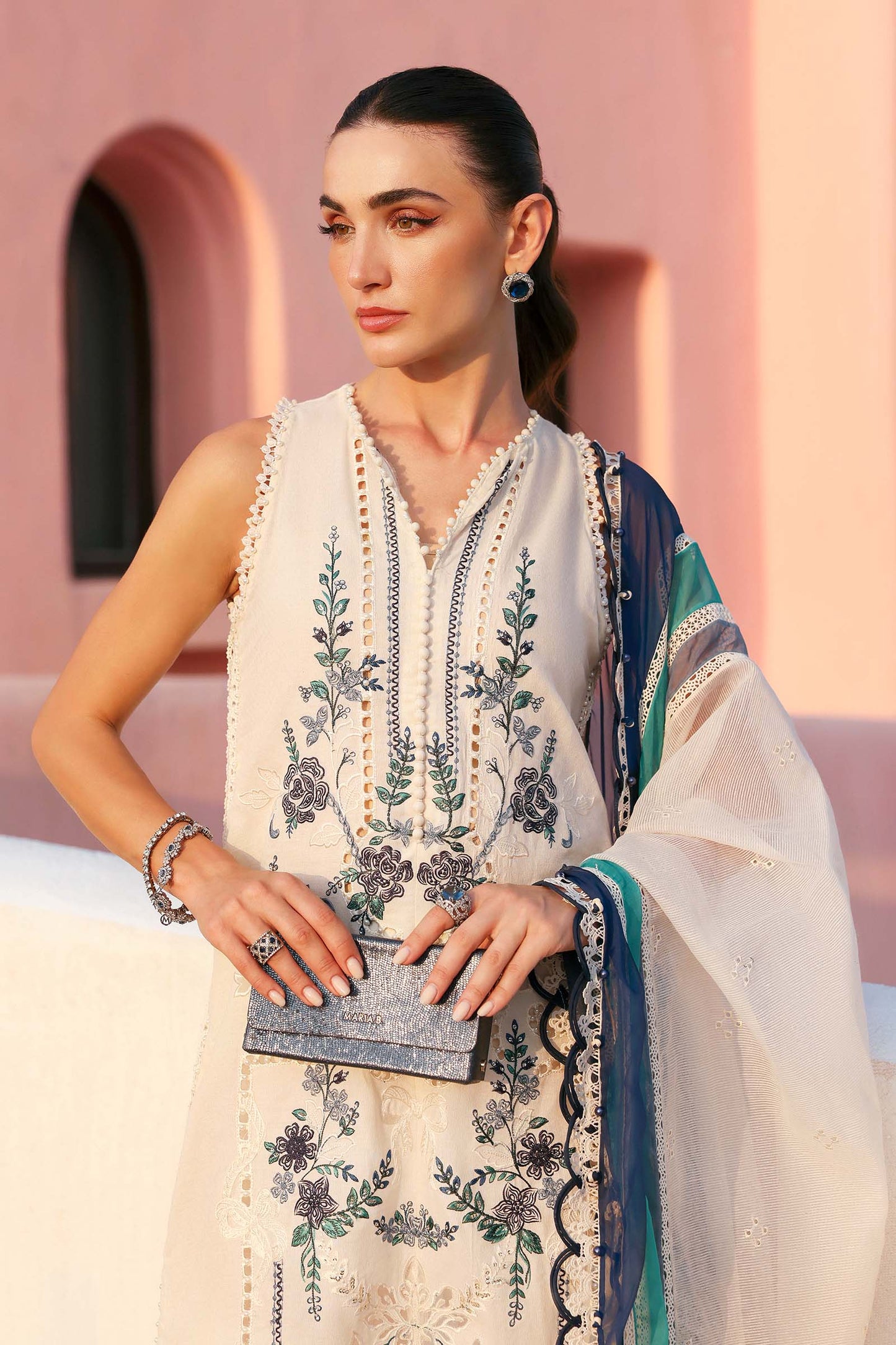 Maria B. | 3 Piece Unstitched Embroidered Lawn | D-2609-B