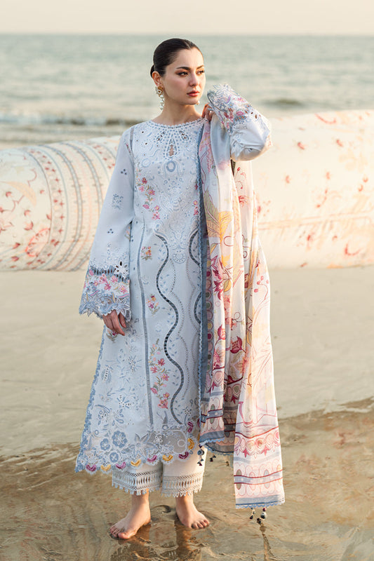 Qalamkar | 3 piece Unstitched Chikankari Embroidered Lawn | FK-02 ISABELLA
