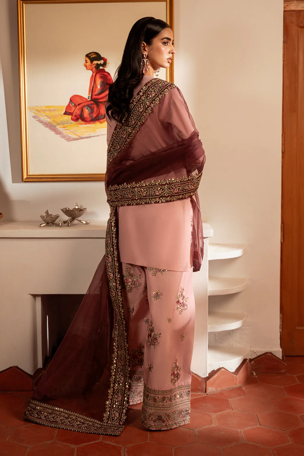 Sheenora | 3 Piece Unstitched Embroidered Tassle Silk | Lilac Serenity
