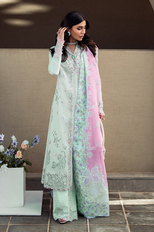 Qalamkar | 3 Piece Unstitched Chikankari Embroidered Lawn | FK-04 CHLOE