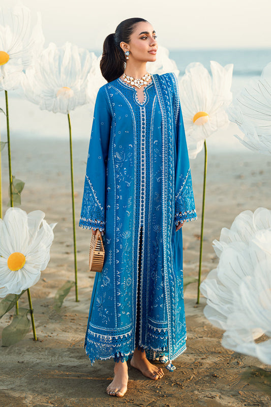 Qalamkar | 3 piece Unstitched Chikankari Embroidered Lawn | FK-03 VICTORIA