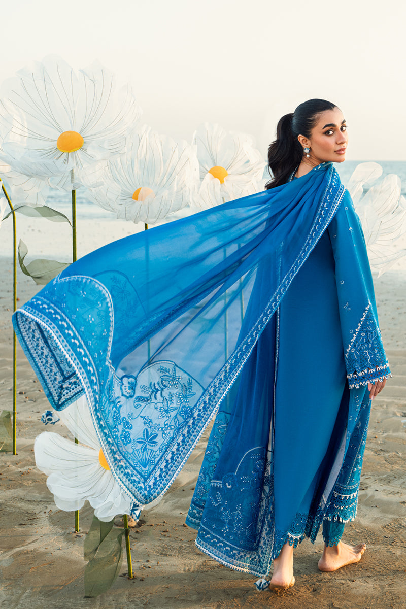 Qalamkar | 3 piece Unstitched Chikankari Embroidered Lawn | FK-03 VICTORIA