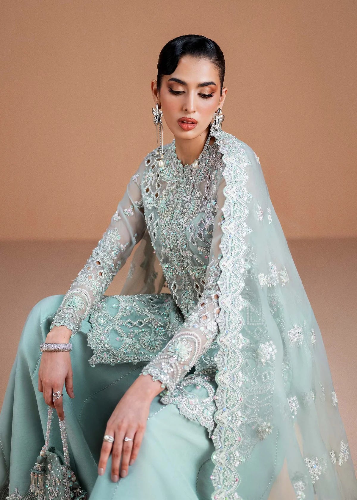 Kanwal Malik | 3 Piece Unstitched Embroidered Organza | Vania