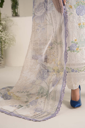 Maria B. | 3 Piece Unstitched Embroidered Self Jacquard Lawn Suit | DW-EF25-49